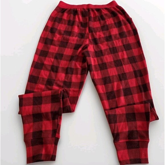 PINK Victorias Secret Pajama Set Women S Heathered Red LS Top Plaid Pants Lounge - Picture 12 of 16